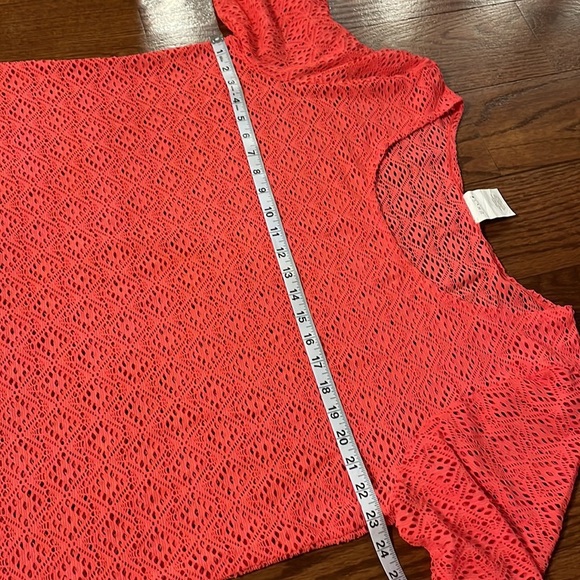 MIRACLESUIT beach cover up dress cut out / stretchy / coral color scoop neck LRG - Picture 8 of 10